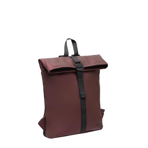 New Rebels Mart Los Angeles Wasserabweisender Rucksack – 7l Rolltop – Modische Tasche Für Jedes Abenteuer – Wasserabweisender Rucksack Unisex - Metallic Burgundy von New Rebels