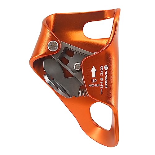 NewDoar Klettern Brust Ascender Chest Ascender CE-zertifizierte Kletter Brust Steigklemme Bauch Baum Baumpfleger Klettern Abseilausrüstung für 8–13 mm Seil Vertikales Seilklettern-Orange von NewDoar