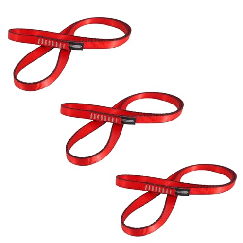 NewDoar Kletterschlinge 16 mm Nylon-Schlingenläufer 22 KN 4840 LB Kletterseil zum Klettern, Erstellen von Ankersystemen, Abseilausrüstung, perfekt für Baumarbeiten-Red/120/3 von NewDoar