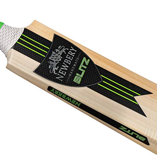 Newbery Blitz Performance Range 5 Senior Cricket Bat, Light 2.8-2.9 Size, Blue/Green von Newbery Cricket