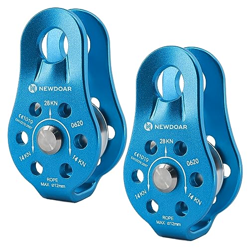 NewDoar CE-Zertifizierter 28KN Mikro Seilrolle Umlenkrolle zum Klettern, Rettungsheben und zur Anhängerkupplung Riemenscheiben(A Stil Blau 2St) NewDoar CE-Zertifizierter 28KN Mikro Seilrolle Umlenkrolle zum Klettern, Rettungsheben und zur Anhängerkupplung Riemenscheiben(A Stil Blau 2St) von NewDoar