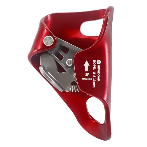 NewDoar Klettern Brust Ascender Chest Ascender CE-zertifizierte Kletter Brust Steigklemme Bauch Baum Baumpfleger Klettern Abseilausrüstung für 8–13 mm Seil Vertikales Seilklettern-Red von NewDoar