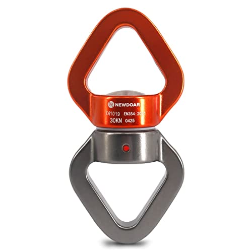 NewDoar Swing Swivel, 30KN CE-zertifiziertes, Rotator Swing Spinner Micro Swivel Device für Swing Aerial Dance/Yoga/Schaukel/hängende Hängematte/Klettern Baumpfleger (Silber Orange) von NewDoar