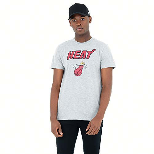 New Era - NBA Miami Heat Team Logo T-Shirt - Grau Farbe Grau, Größe M von New Era