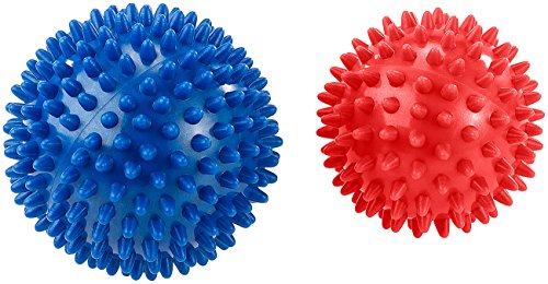 Newgen Medicals Igelball: 2 Massagebälle mit Noppen für Reflexzonenmassage u.v.m., Ø 9 & 7,5 cm (Massage Bälle, Igelball Massage, Fußmassagegerät) von Newgen Medicals