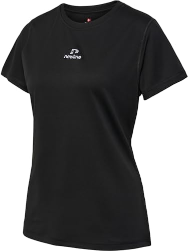 newline Women's nwlBEAT Poly Tee Woman T-Shirt, Schwarz, L von newline