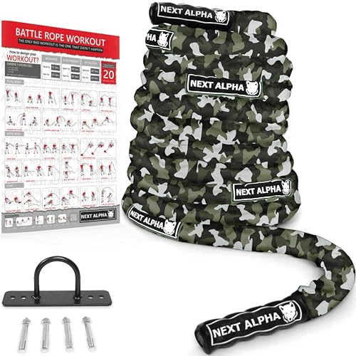 Next Alpha Battle Rope, 38mm/50mm, 9m/12m/15m, Schutzhülle, Wandanker, Workout Instruction Poster Next Alpha Battle Rope, 38mm/50mm, 9m/12m/15m, Schutzhülle, Wandanker, Workout Instruction Poster von Next Alpha