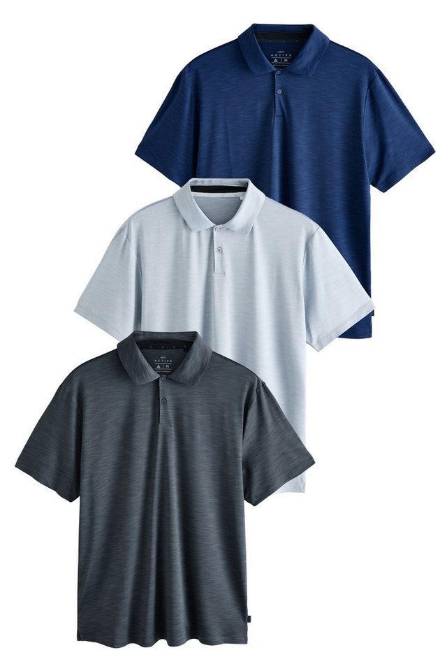 Next Poloshirt 3er-Pack Active Golf Mesh-Poloshirts (3-tlg) von Next