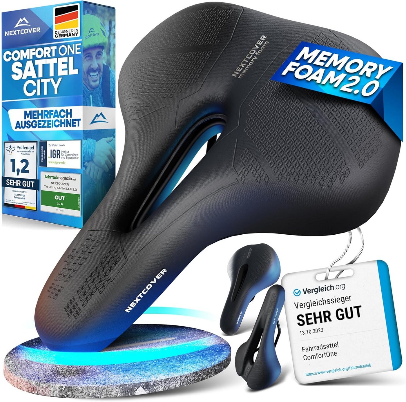 Nextcover Fahrradsattel Fahrradsattel ComfortOne mit Memory Foam 2.0 Nextcover Fahrradsattel Fahrradsattel ComfortOne mit Memory Foam 2.0 von Nextcover