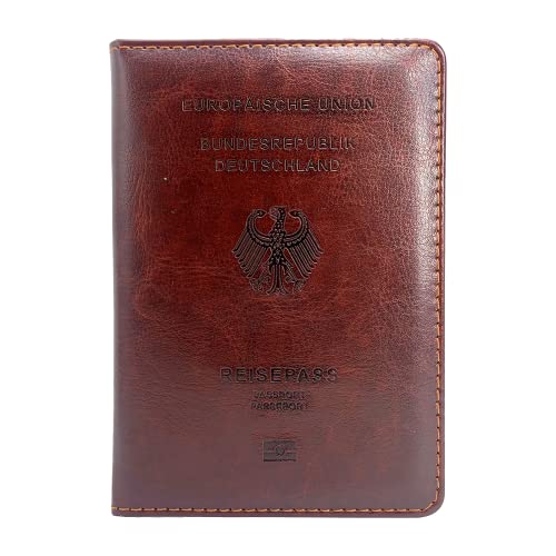 Neylokfen Reisepasshülle reisepass schutzhülle reisepasshülle Leder Passport Cover reisepass hülle Robuste reißfeste (Braun) von Neylokfen