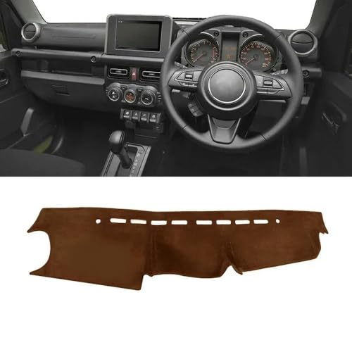 NfffiPp - Armaturenbrettbezug aus Polyester-Flanell-Wildleder Armaturenbrettmatte passt für Suzuki Jimny JB64 JB74 2019 2020 2021 2022 2023 Armaturenbrettmatte Teppich Cape Teppichschutz von NfffiPp