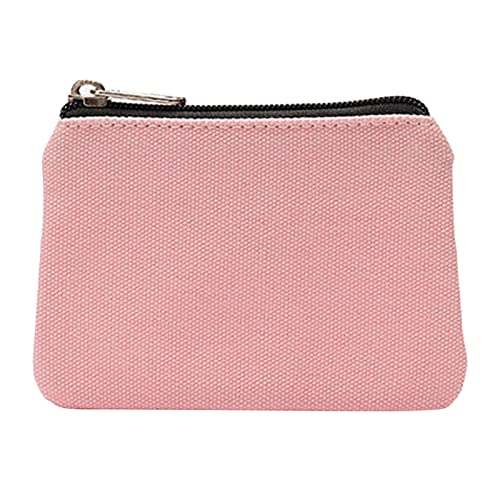 Nidddiv Damen Geldbörsen Groß Reißverschluss Bunte Baumwoll-Canvas-Wechseltasche, Kartentasche, einfache Stofftasche, Aufbewahrungstasche Geldbörsen Herren Für Karten Und Scheine (Pink, One Size) von Nidddiv