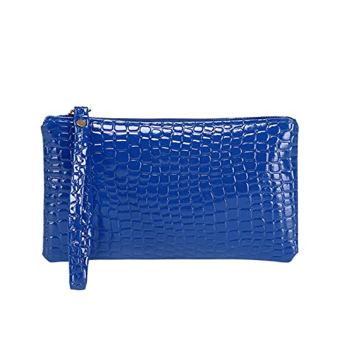 Nidddiv Geldbörsen Herren Mode Frauen Kunstleder Einfarbig Achseltasche Handytasche Umschlag Geldbörse Clutch Bag Taschendieb Geldbörsen Damen (Blue, One Size) von Nidddiv