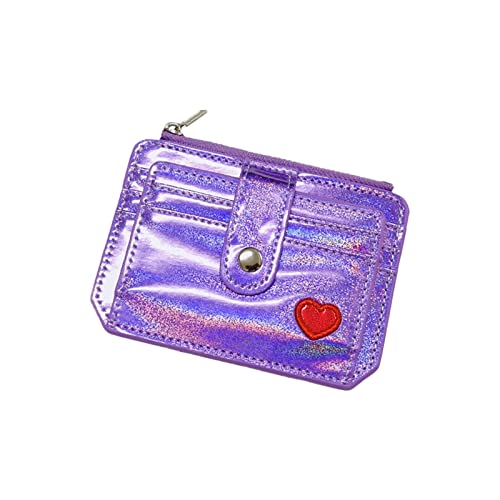 Nidddiv Herren Brieftasche Karte Frauen Geldbörse Mode Reißverschluss Stickerei Love Schnalle Geldbörse Geldbörsen (Purple, 12X0.5X8.5) von Nidddiv