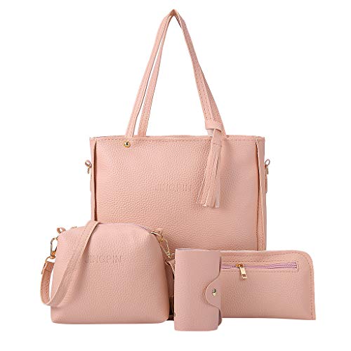 Nidddiv Kinder Geldbörsen Botschafter Mode Geldbörse vierteilige 2019 Schultertasche weibliche Handtasche Brieftasche Mit Geldscheinklammer (Pink, One Size) von Nidddiv