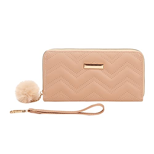 Nidddiv Multifunktionale Brieftasche Fashion ID Short Wallet Hairball Solid Color Damen Reißverschluss Geldbörse Mehrere Kartenfächer Clutch Bag Handytasche Geldbörsen Damen Groß Schwarz (A, One Size) von Nidddiv