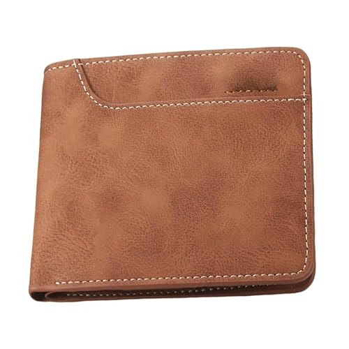 Nidddiv Taschendieb Geldbörsen Damen Men's Wallet Frosted Fashion Casual Multi Card Men's Wallet Wallet Short Pu Triple Fold Wallet Hülle Mate 20 Pro Brieftasche (Khaki, One Size) von Nidddiv