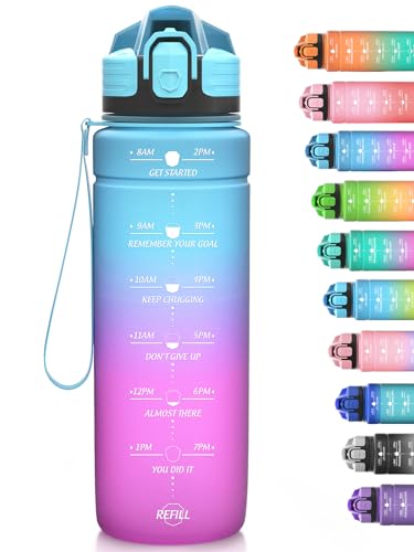 Niggeey Sport Trinkflasche 500ml, 700ml, 1L, 1,5L Trinkflasche Kinder Auslaufsicher, BPA-frei Tritan Motivierende Wasserflasche mit Zeitmarkierung, Sportflasche für Kinder, Schule, Fitness, Gym Niggeey Sport Trinkflasche 500ml, 700ml, 1L, 1,5L Trinkflasche Kinder Auslaufsicher, BPA-frei Tritan Motivierende Wasserflasche mit Zeitmarkierung, Sportflasche für Kinder, Schule, Fitness, Gym von Niggeey