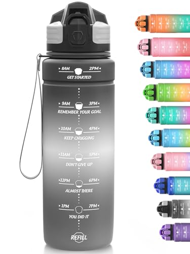 Niggeey Sport Trinkflasche 500ml, 700ml, 1L, 1,5L Trinkflasche Kinder Auslaufsicher, BPA-frei Tritan Motivierende Wasserflasche mit Zeitmarkierung, Sportflasche für Kinder, Schule, Fitness, Gym Niggeey Sport Trinkflasche 500ml, 700ml, 1L, 1,5L Trinkflasche Kinder Auslaufsicher, BPA-frei Tritan Motivierende Wasserflasche mit Zeitmarkierung, Sportflasche für Kinder, Schule, Fitness, Gym von Niggeey