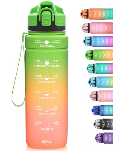 Niggeey Sport Trinkflasche 500ml, 700ml, 1L, 1,5L Trinkflasche Kinder Auslaufsicher, BPA-frei Tritan Motivierende Wasserflasche mit Zeitmarkierung, Sportflasche für Kinder, Schule, Fitness, Gym Niggeey Sport Trinkflasche 500ml, 700ml, 1L, 1,5L Trinkflasche Kinder Auslaufsicher, BPA-frei Tritan Motivierende Wasserflasche mit Zeitmarkierung, Sportflasche für Kinder, Schule, Fitness, Gym von Niggeey