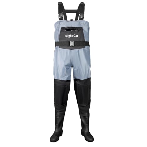 Night Cat Wathose Herren Damen Frauen Wathose mit Stiefeln wasserdichte Atmungsaktive Crosswater Blau Waders Night Cat Wathose Herren Damen Frauen Wathose mit Stiefeln wasserdichte Atmungsaktive Crosswater Blau Waders von Night Cat