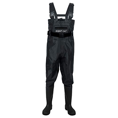 Night Cat Wathose Herren Damen Frauen Wathose mit Stiefeln Wasserdichte Atmungsaktive Crosswater Waders von Night Cat