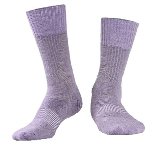 NihaoWXM Skisocke 40% Wolle Wandern Socken for Männer Frauen Frühling Sommer Dünne Wandern Trekking Skifahren Angeln Nahtlose(35-39Purple,2 Pair) von NihaoWXM