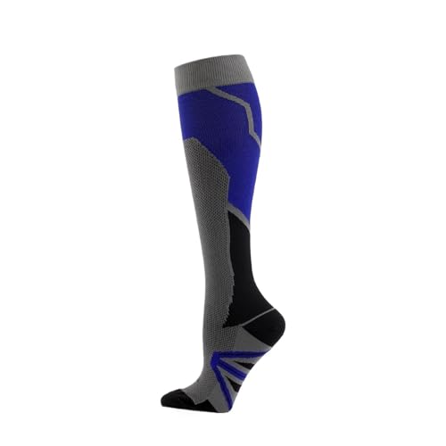 NihaoWXM Skisocke Skisocken Hombre Outdoor Skating Socken Radsocken Sportsocken Herren Kompressionssocken(Grey Dark Blue,L) von NihaoWXM