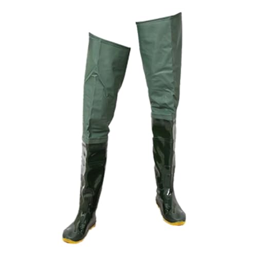 NihaoWXM Wathose Herren Wasserdicht Mehrzweck Angeln Jagd Wathosen wasserdichte Stiefel PVC Weiche Sohle Atmungsaktive Outdoor Jagd Fisch Angeln Wathosen Hose + Stiefel(38) von NihaoWXM