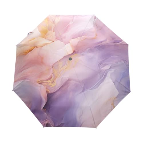 Glitzermarmor Granitrosa Regenschirm Taschenschirm Kinder Jungen Mädchen UV-Schutz Auf-Zu Automatik Umbrella Verstärkt Winddichte Zusammenklappbar von Niigeu
