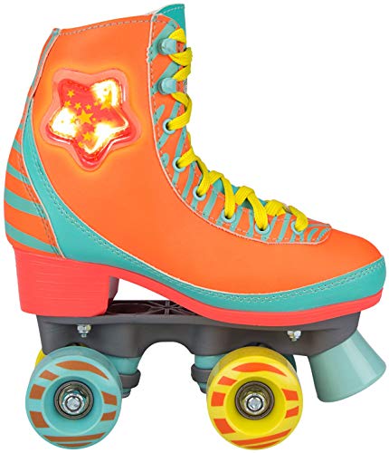 Nijdam Mädchen Rolles Skate LED Zebra Roller Skate LED Zebra, Orange, 39/40, 52RY-OBG-39/40 von Nijdam