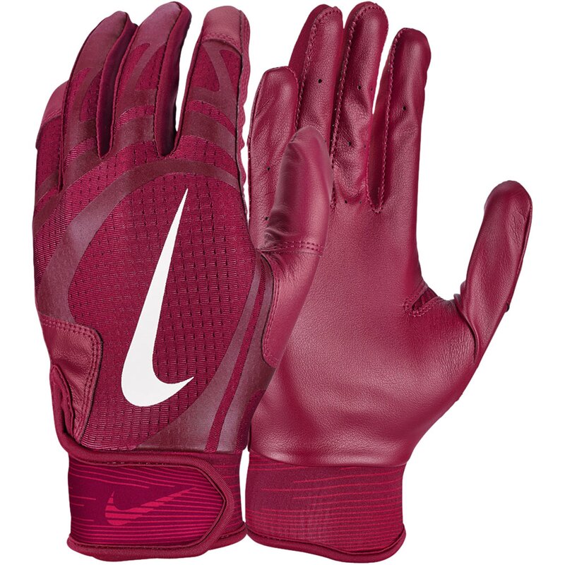Nike Alpha Huarache Edge Kunstleder Baseball Handschuhe, Batting Gloves - cardinal rot/weiß Gr. S von Nike, Inc.
