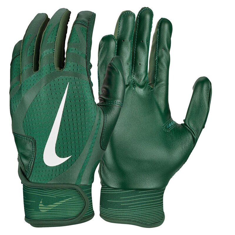 Nike Alpha Huarache Edge Kunstleder Baseball Handschuhe, Batting Gloves - grün/weiß Gr. L von Nike, Inc.