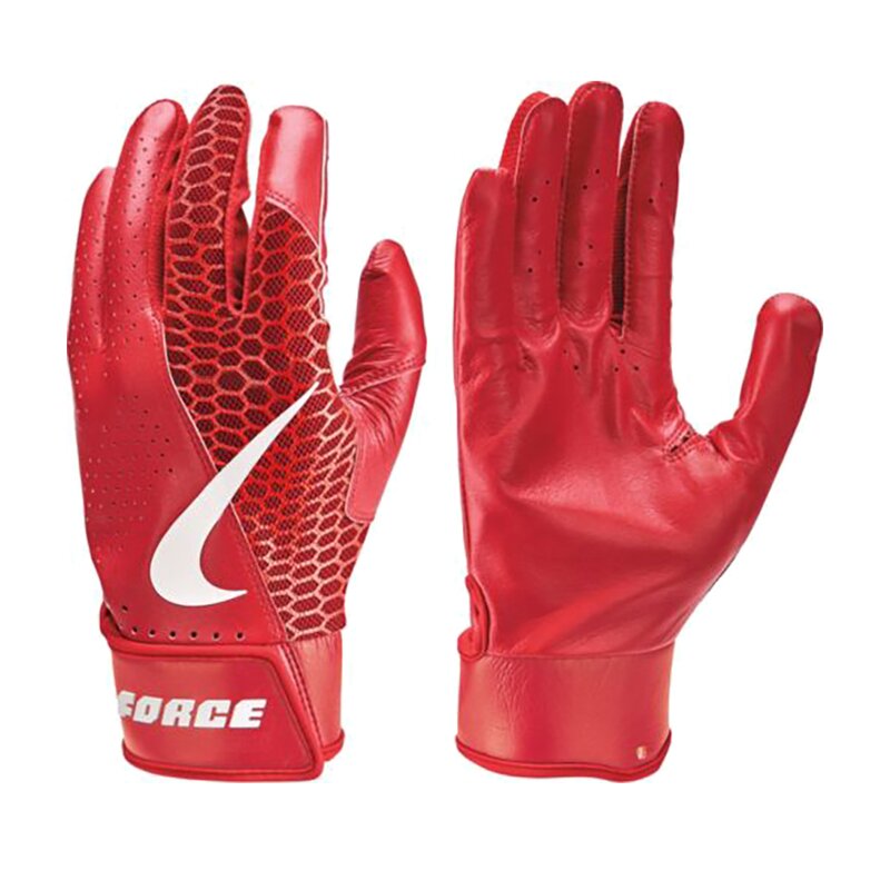 Nike Force Edge Leder Baseball Handschuhe, Batting Gloves - rot Gr. S von Nike, Inc.