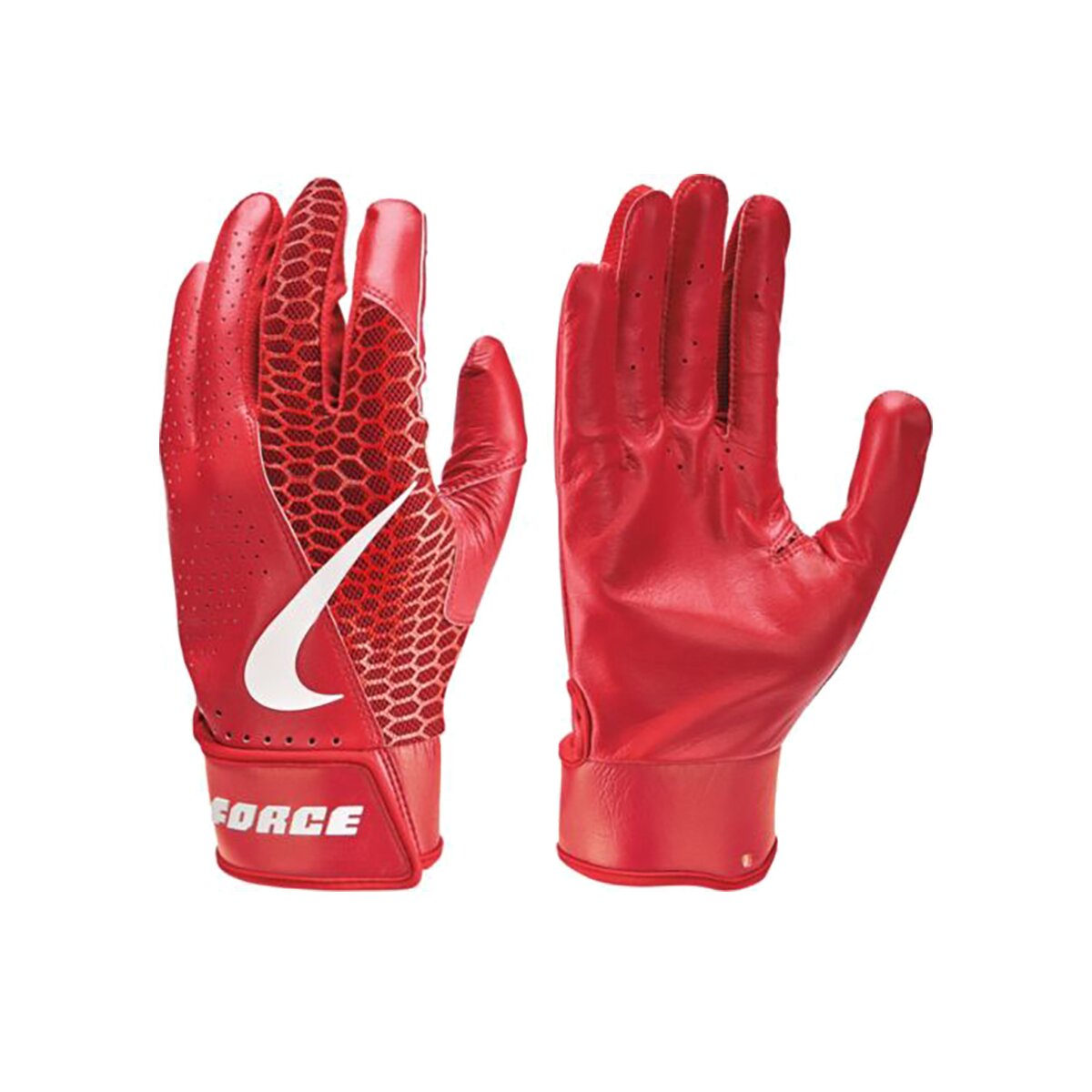 Nike Force Edge Leder Baseball Handschuhe, Batting Gloves - rot Gr. S von Nike, Inc.