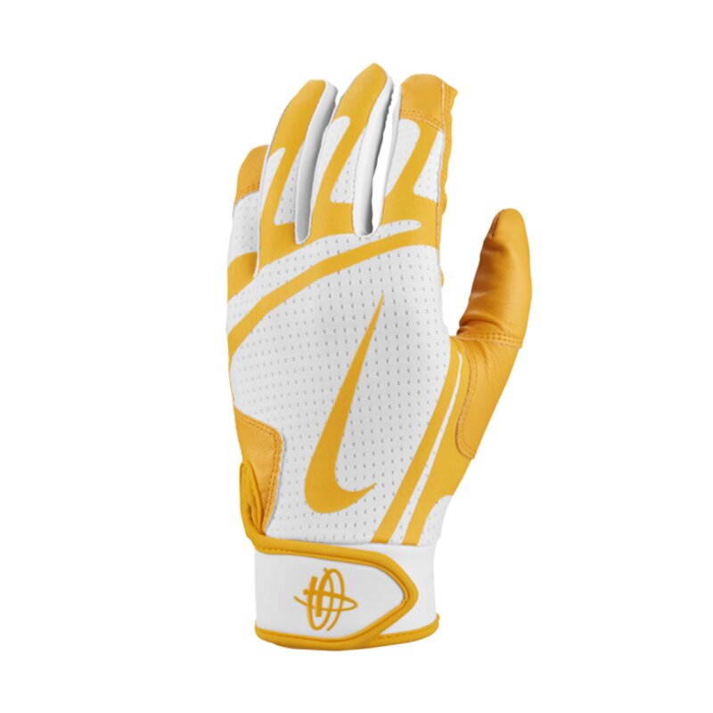 Nike Huarache Edge Baseball Handschuhe, Batting Gloves - weiß/gelb Gr. 2XL von Nike, Inc.