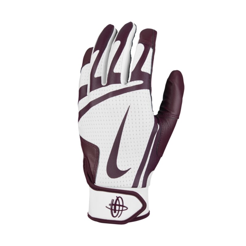 Nike Huarache Edge Baseball Handschuhe, Batting Gloves - weiß/maroon Gr. XL von Nike, Inc.