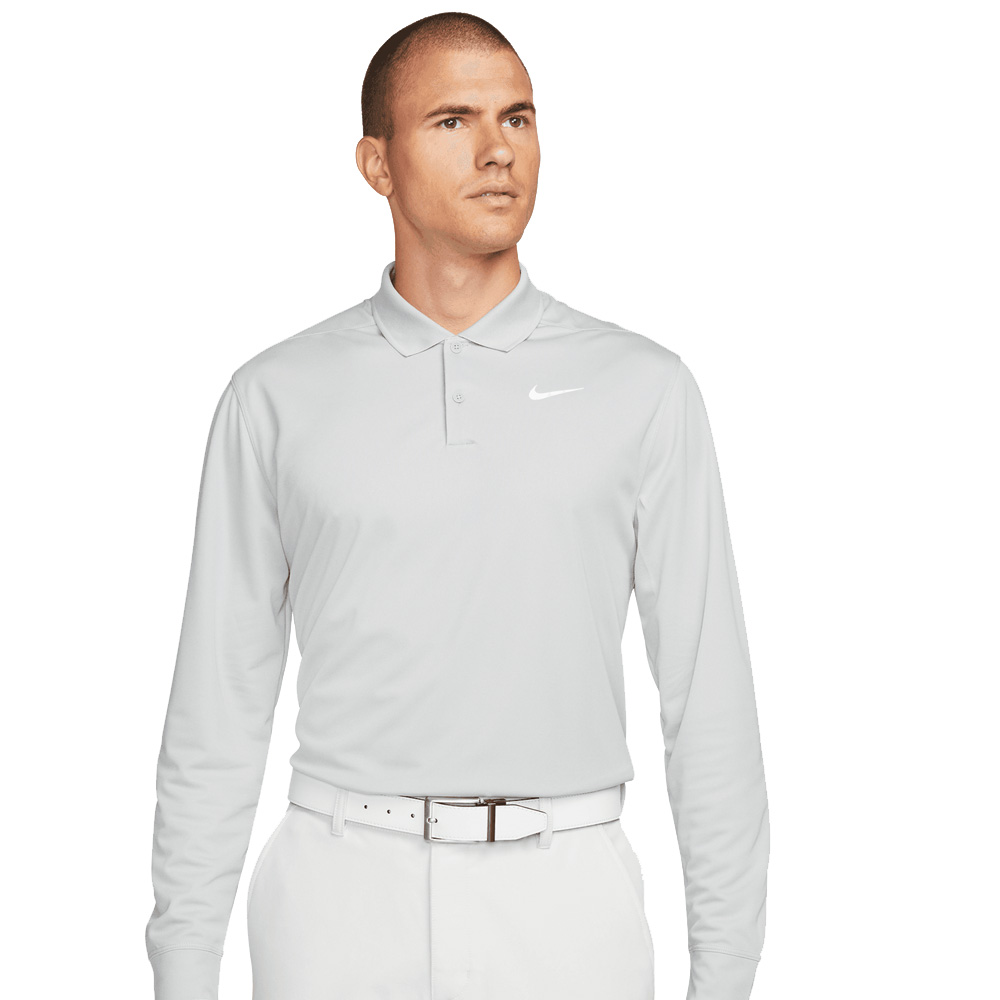 'Nike Golf Herren Dri-Fit Langarm Polo DN2344 hellgrau' von Nike Golf