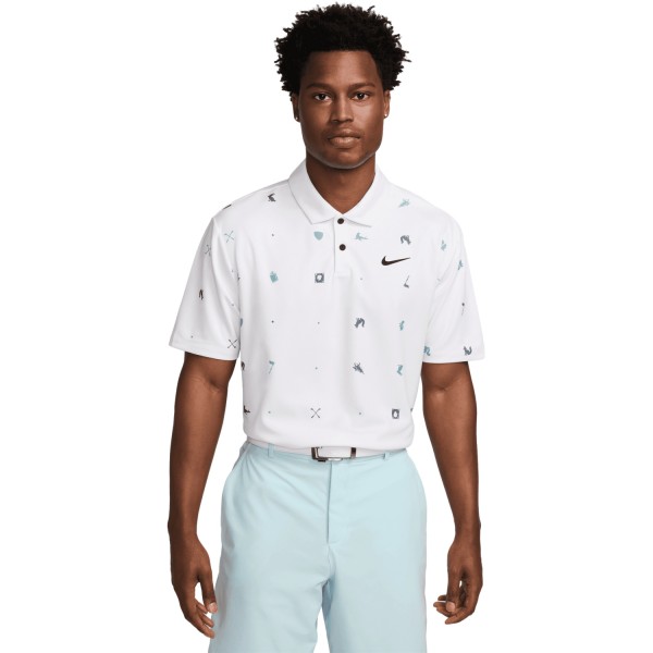 Nike Golf Polo DriFit Tour Icon Print weiß von Nike Golf