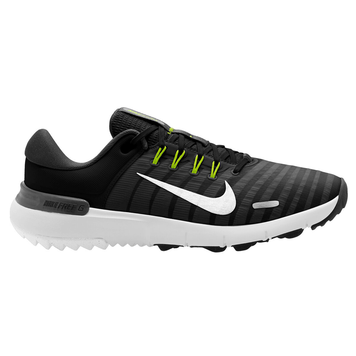 Nike Men's Free Waterproof Spikeless Golf Shoes, Mens, Black/white/iron grey/volt, 12 | American Golf von Nike Golf