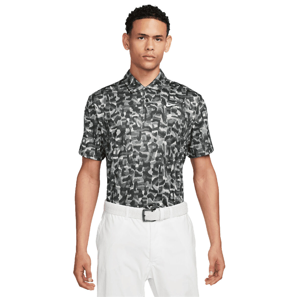 Nike Golf Mens Dark Grey and White Comfortable Tour Dri-FIT Confetti Golf Polo Shirt, Size: XXL | American Golf von Nike Golf