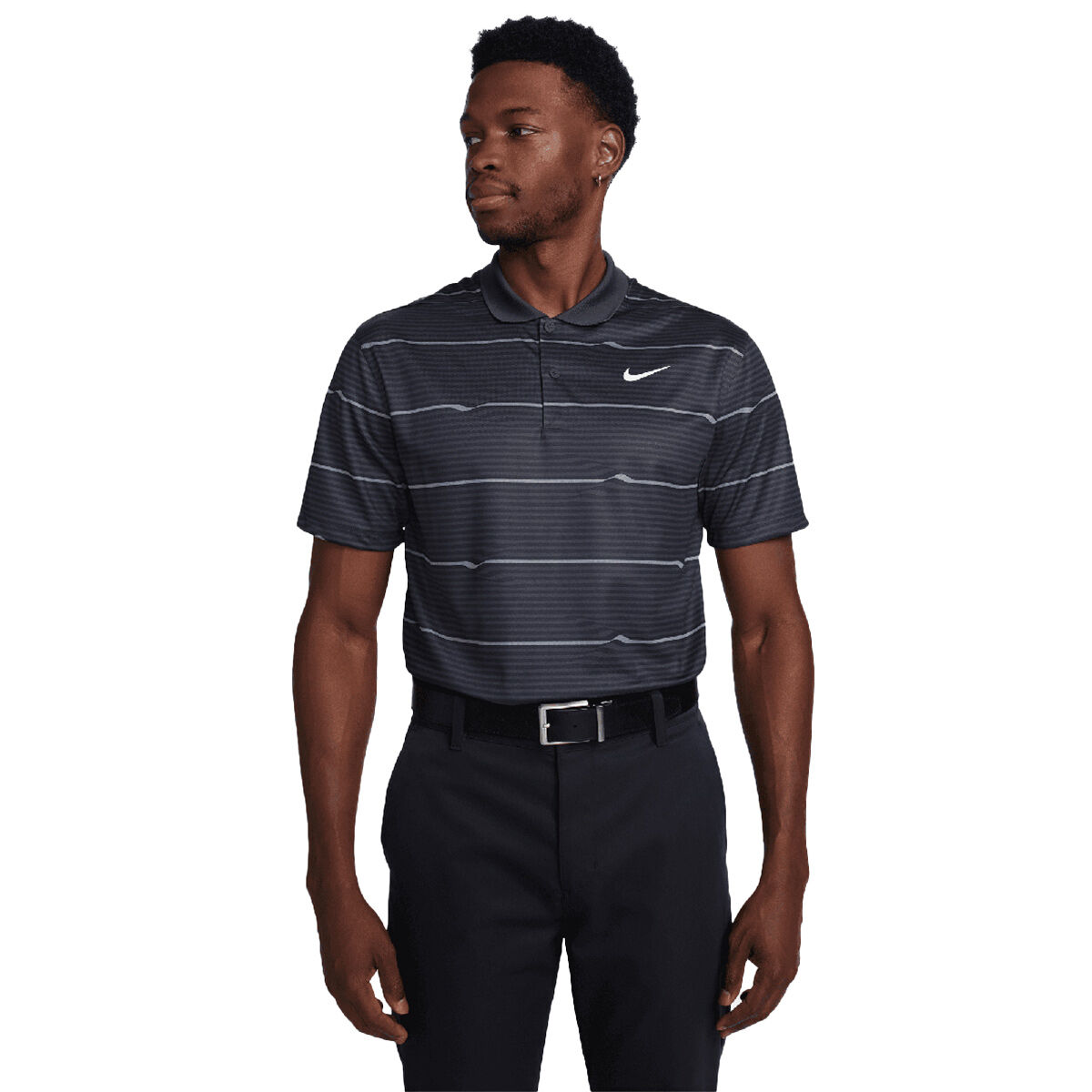 Nike Men's Victory+ Ripple Golf Polo Shirt, Mens, Black/dark smoke grey, Small | American Golf von Nike Golf