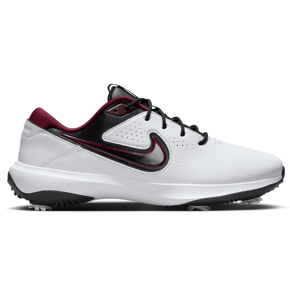 Nike Men's Victory Pro 3 Waterproof Spiked Golf Shoes, Mens, White/red/black, 10 | American Golf von Nike Golf