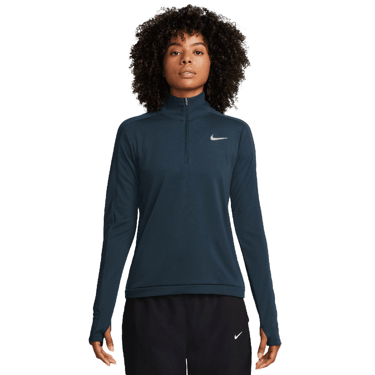 Nike Womens Dri-FIT Pacer Quarter Zip Golf Mid Layer, Female, Armory navy/reflective silver, Large | American Golf von Nike Golf