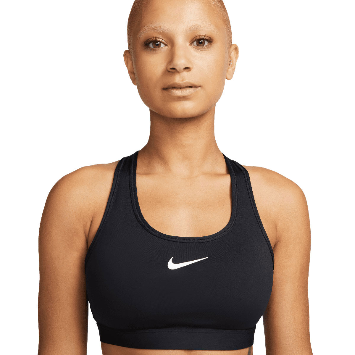 Nike Womens Swoosh Medium Support Padded Golf Sports Bra, Female, Black/white, Xl | American Golf von Nike Golf