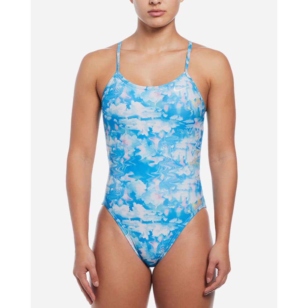Nike Swim Cutout Hydrastrong Multi Print Swimsuit Blau US 28 Frau von Nike Swim