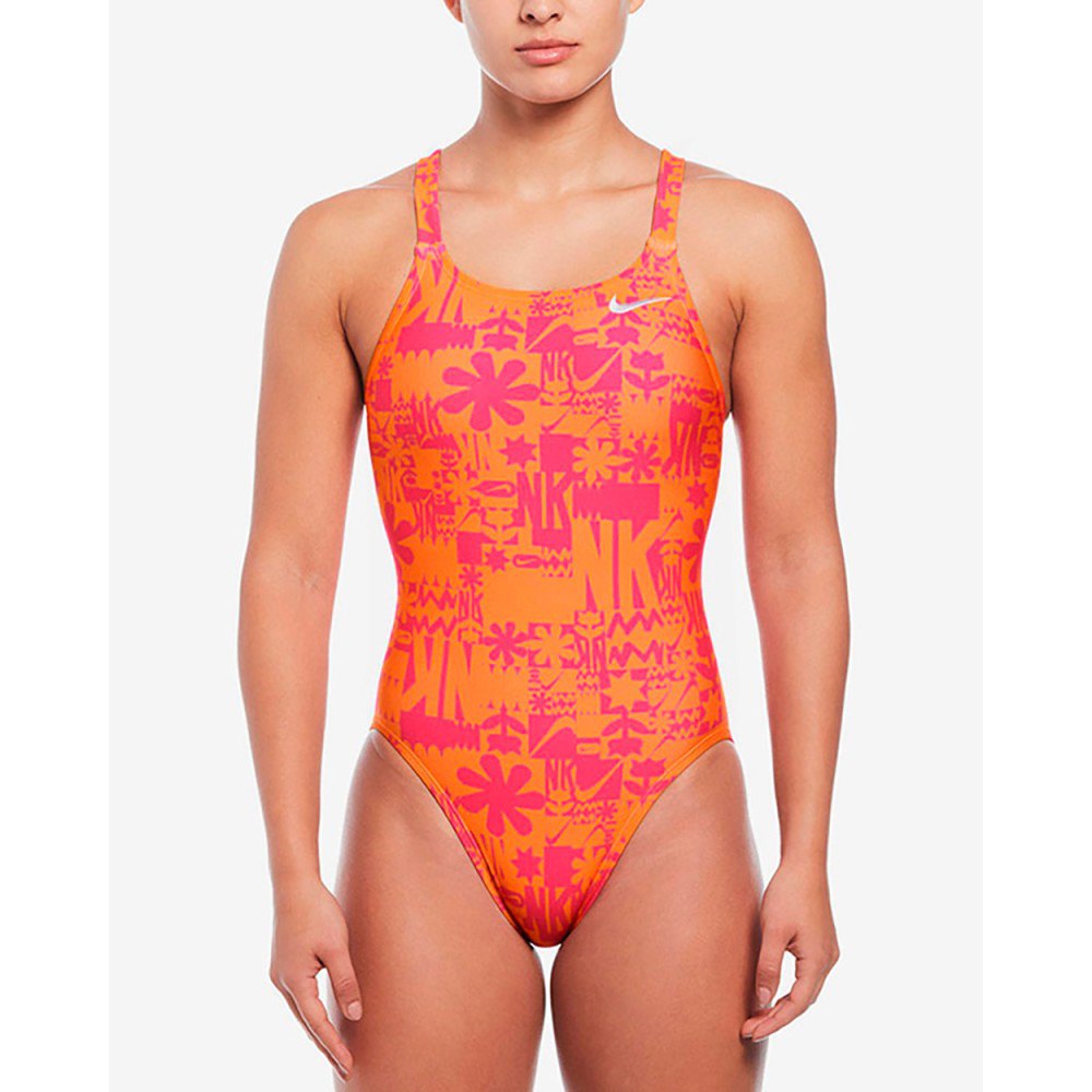 Nike Swim Fatsback Hydrastrong Multi Print Swimsuit Orange US 30 Frau von Nike Swim
