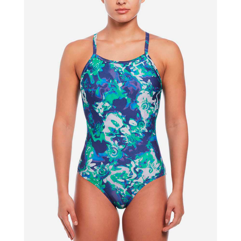 Nike Swim Fatsback Hydrastrong Multi Print Swimsuit Mehrfarbig US 28 Frau von Nike Swim