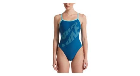 nike damen badeanzug logo racerback einteiliger badeanzug blau von Nike Swim
