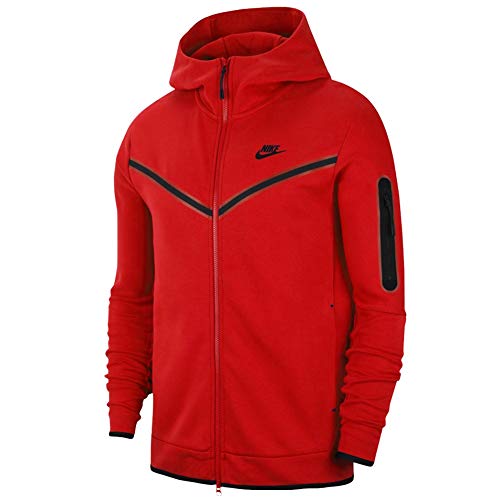 NIKE CU4489-657 M NSW TCH FLC HOODIE FZ WR Sweatshirt Men's Universitätsrot/Schwarz M-T von Nike